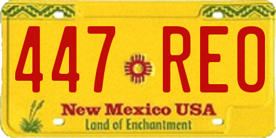 NM license plate 447REO