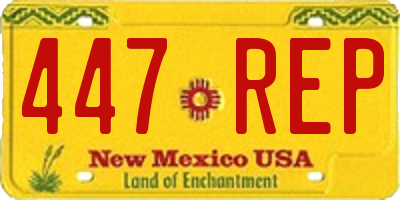 NM license plate 447REP