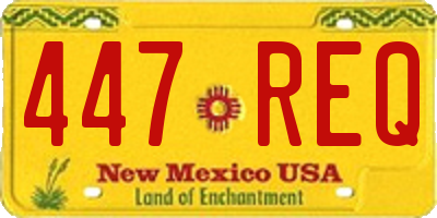 NM license plate 447REQ