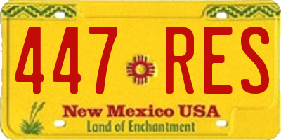 NM license plate 447RES