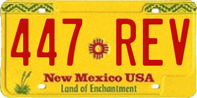 NM license plate 447REV