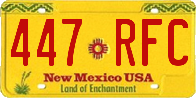NM license plate 447RFC