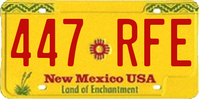 NM license plate 447RFE