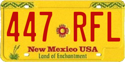 NM license plate 447RFL