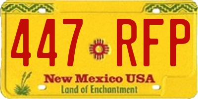 NM license plate 447RFP