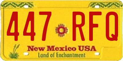 NM license plate 447RFQ