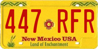 NM license plate 447RFR