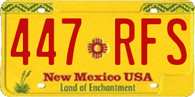 NM license plate 447RFS