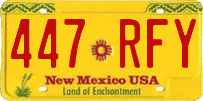 NM license plate 447RFY