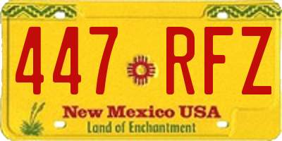 NM license plate 447RFZ