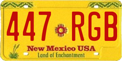NM license plate 447RGB