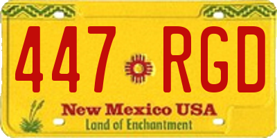 NM license plate 447RGD