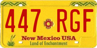 NM license plate 447RGF