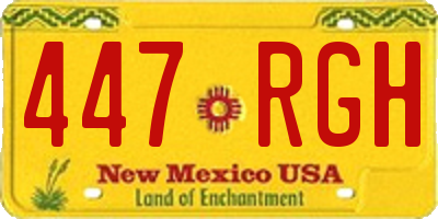 NM license plate 447RGH