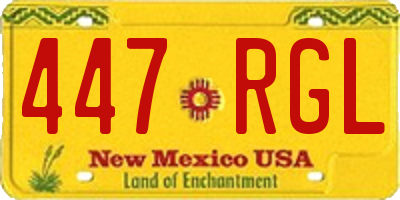 NM license plate 447RGL
