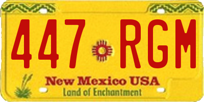 NM license plate 447RGM