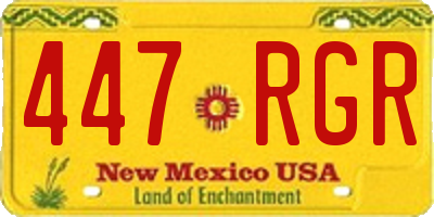 NM license plate 447RGR