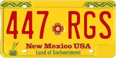 NM license plate 447RGS