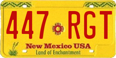NM license plate 447RGT