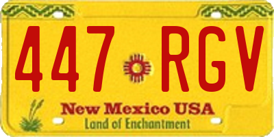 NM license plate 447RGV