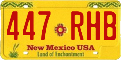 NM license plate 447RHB