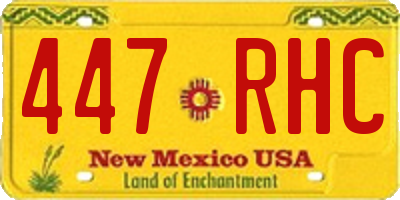 NM license plate 447RHC