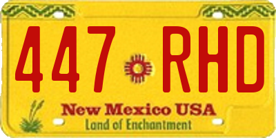 NM license plate 447RHD
