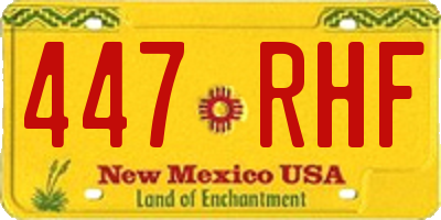 NM license plate 447RHF