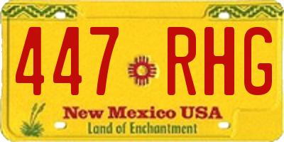 NM license plate 447RHG