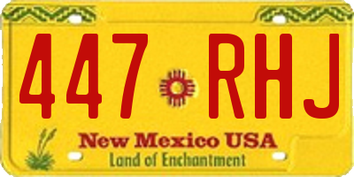 NM license plate 447RHJ