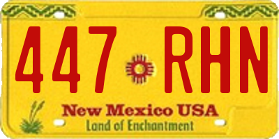 NM license plate 447RHN