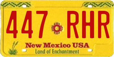 NM license plate 447RHR