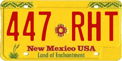 NM license plate 447RHT