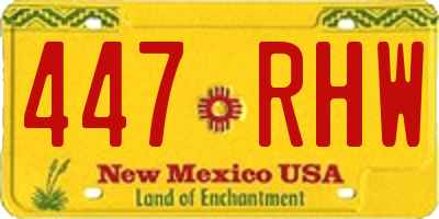 NM license plate 447RHW