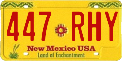 NM license plate 447RHY
