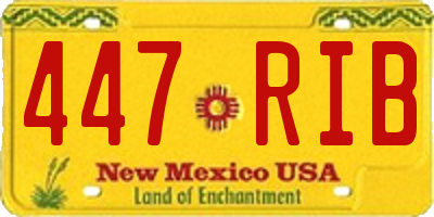 NM license plate 447RIB