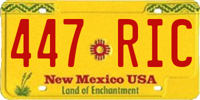 NM license plate 447RIC