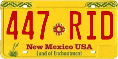 NM license plate 447RID