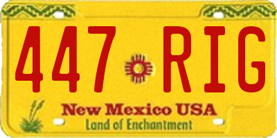 NM license plate 447RIG
