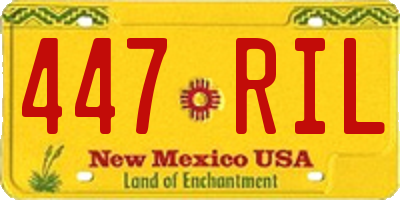NM license plate 447RIL