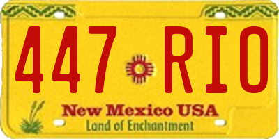 NM license plate 447RIO