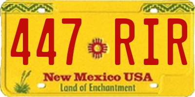 NM license plate 447RIR