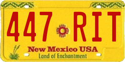 NM license plate 447RIT