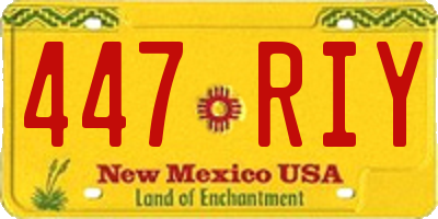 NM license plate 447RIY