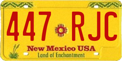 NM license plate 447RJC