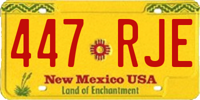 NM license plate 447RJE