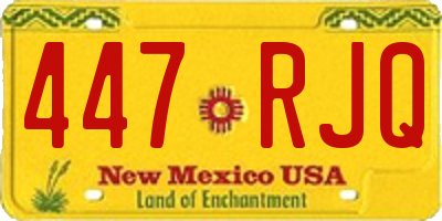 NM license plate 447RJQ