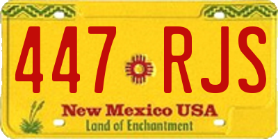 NM license plate 447RJS
