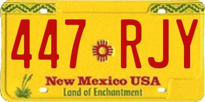 NM license plate 447RJY