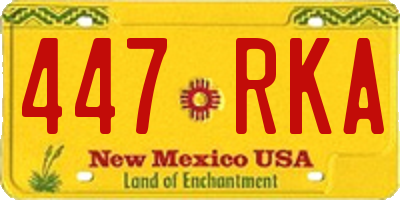 NM license plate 447RKA